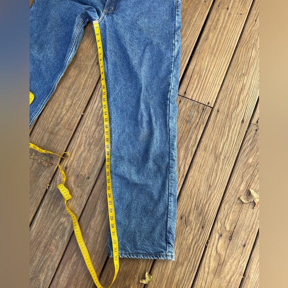 Carhartt Flannel Lined Blue Jeans Mens 36x34 Regular Fit Blue Plaid Lining - Picture 6 of 16